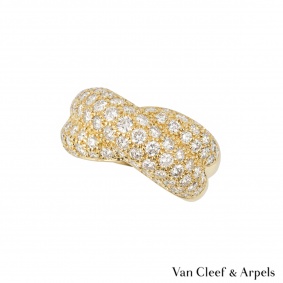 Van Cleef & Arpels 18k Yellow Gold Diamond Set Dress Ring